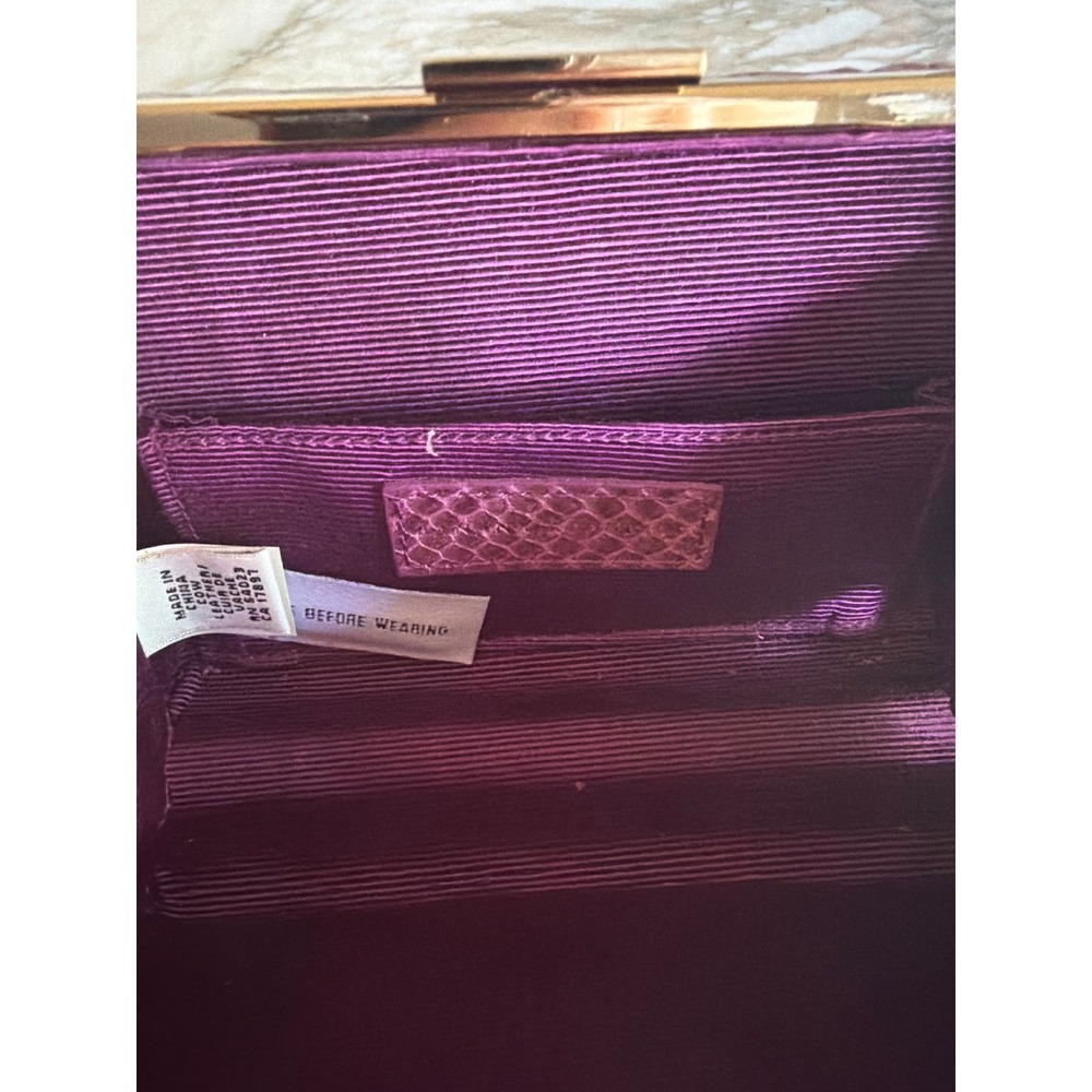 Banana Republic Clutch Purple Ombre Snakeskin Embossed Leather Minaudiere Bag - Picture 3 of 7